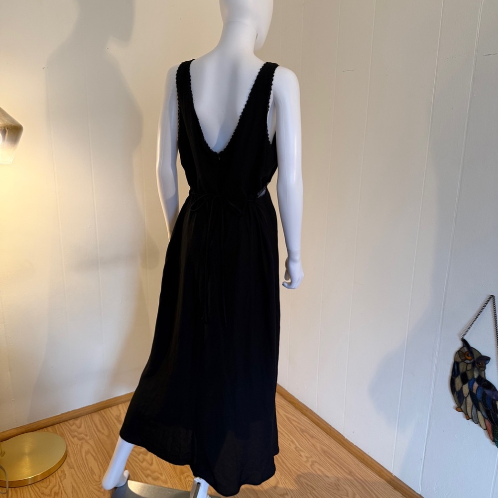 Wild Fable, Black, Long, Sleeveless, Lace, Back Tie, Large, Slip Dress, Target - Picture 4 of 5